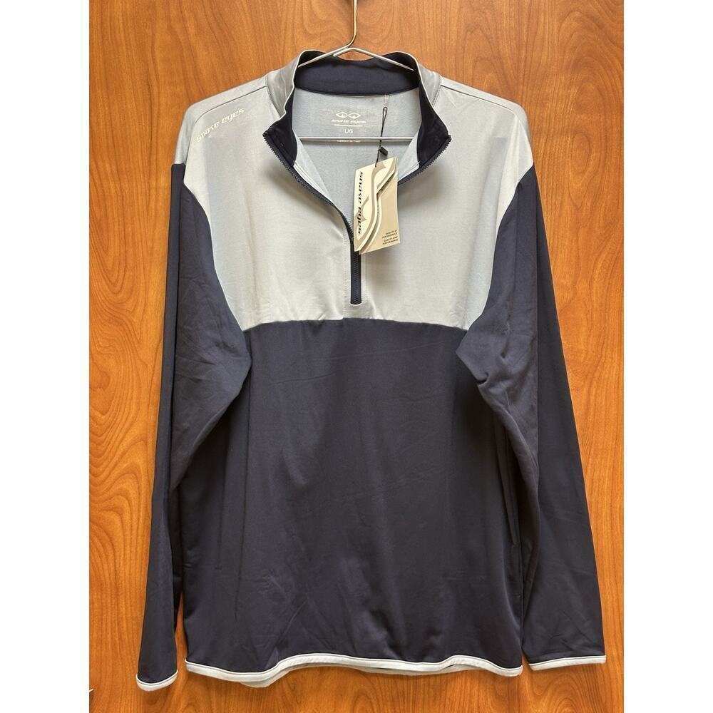 Snake Eyes Mens 1/2 Zip Long Sleeve Pullover Shirt Polyester Blue NWT Large